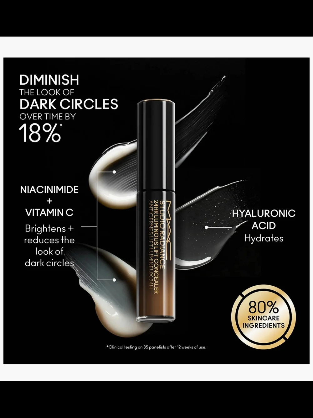MAC Cosmetics Studio Radiance 24 HR Luminous Lift Concealer In NC 37 NIB